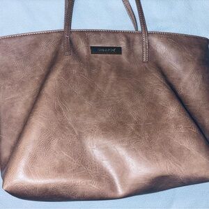 Montana West Tan Leather Tote Bag